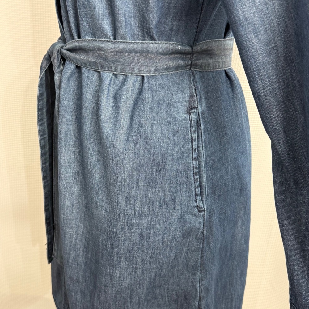 Merona Long Sleeve Button-Down Front Classic Denim Shirt Dress - Picture 3 of 10
